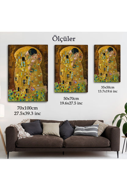 Gustav Klimt'in The Kiss İsimli Eseri Kanvas Tablo-5128