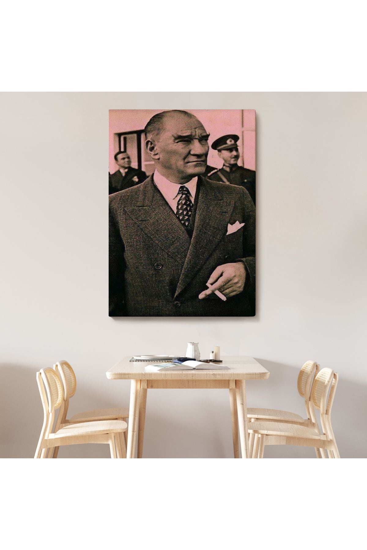 Atatürk Portre Tablosu Mustafa Kemal Atatürk Dikdörtgen Dekoratif Kanvas Tablo-FH-132