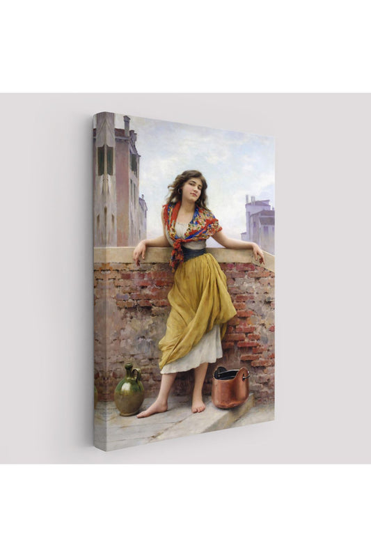 The Watercarrier Eugene de Blaas Su Taşıyan Kız Tablosu-6435
