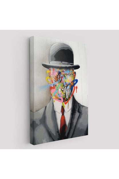 Rene Magritte Ünlü Resim “İnsanın Oğlu” Graffiti Pop Art Tablosu-6316