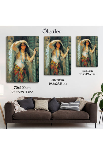 Dekoratif Duvar Tablosu-Kapıdan Bakan Cariye Eseri Arthur Wontner  Kanvas Tablo 6451