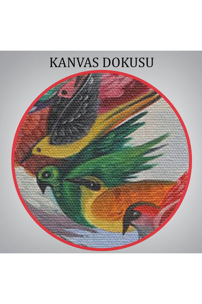 Renkli Simurg Kuşu Anka Kuşu Kanvas Tablo-5326