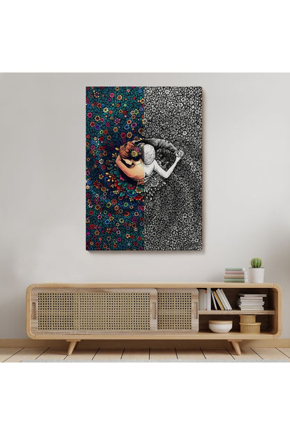 DB HG Çiçekler İçindeki Sevgililer Tablosu-6291