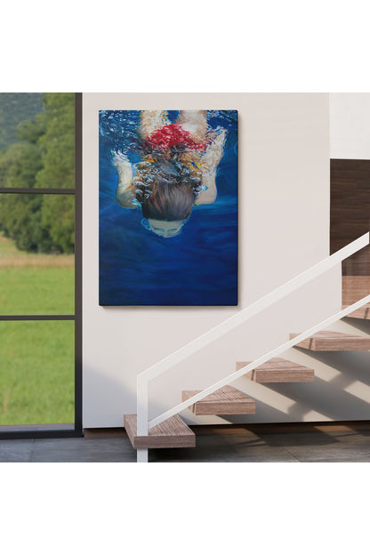 Su Altında Yüzen Kız Tablosu-6318