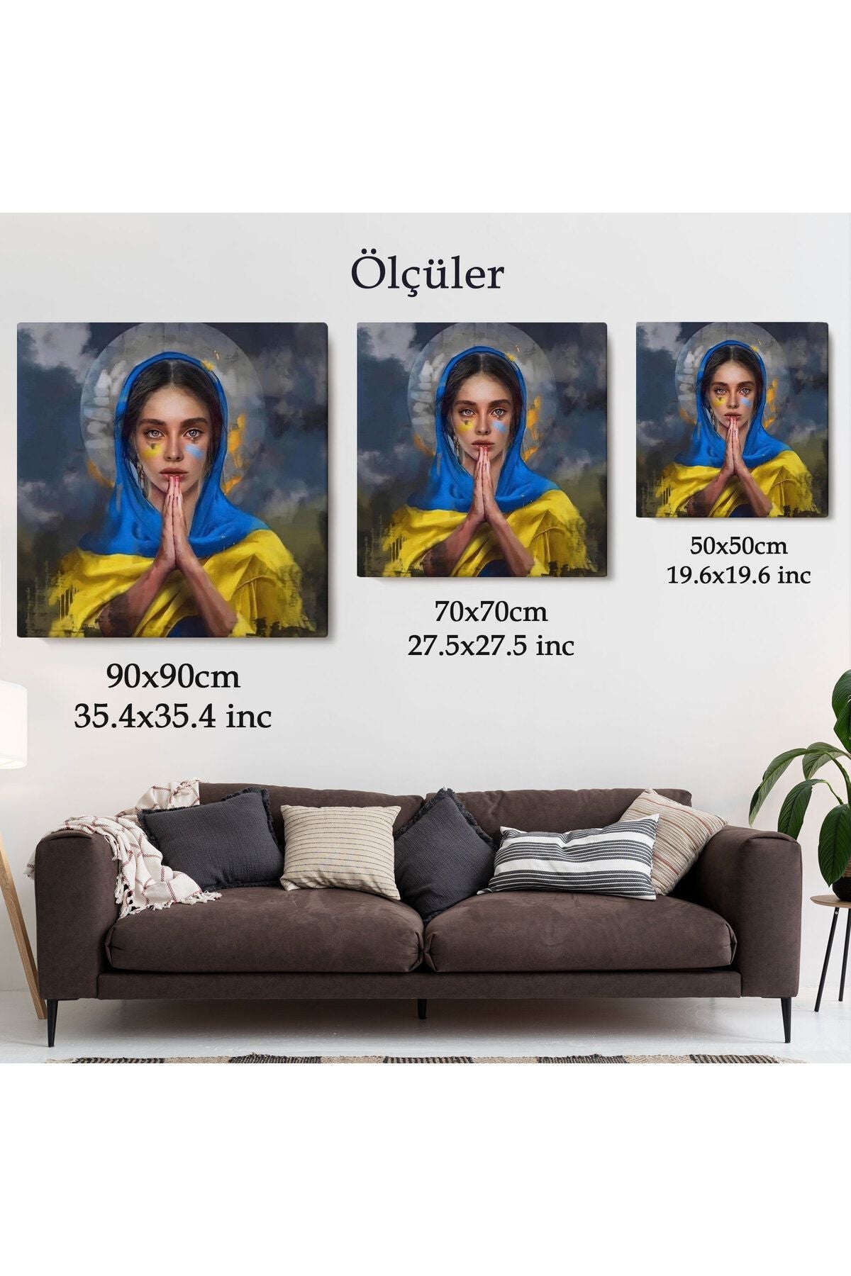 Dünya Barışı İçin Dua Eden Kadın Tablo-5867