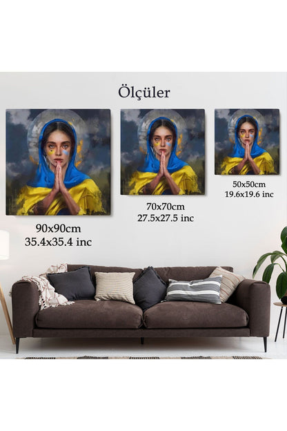 Dünya Barışı İçin Dua Eden Kadın Tablo-5867