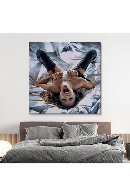 Çığlık atan Çıplak Güzel Kadın Kanvas Tablo-5333