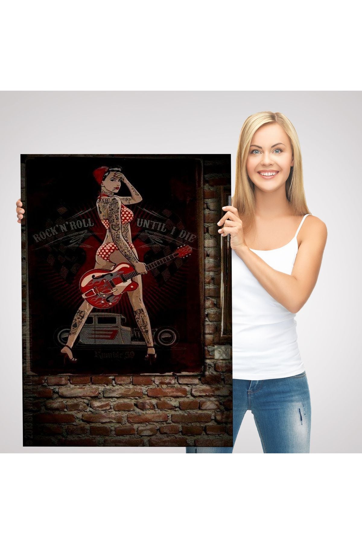 Müzisyen Kadın Dekoratif Duvar Tablosu-6496