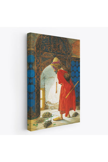 Osman Hamdi Bey'in Kaplunbağa Terbiyecisi İsimli Eseri Kanvas Tablo-5129