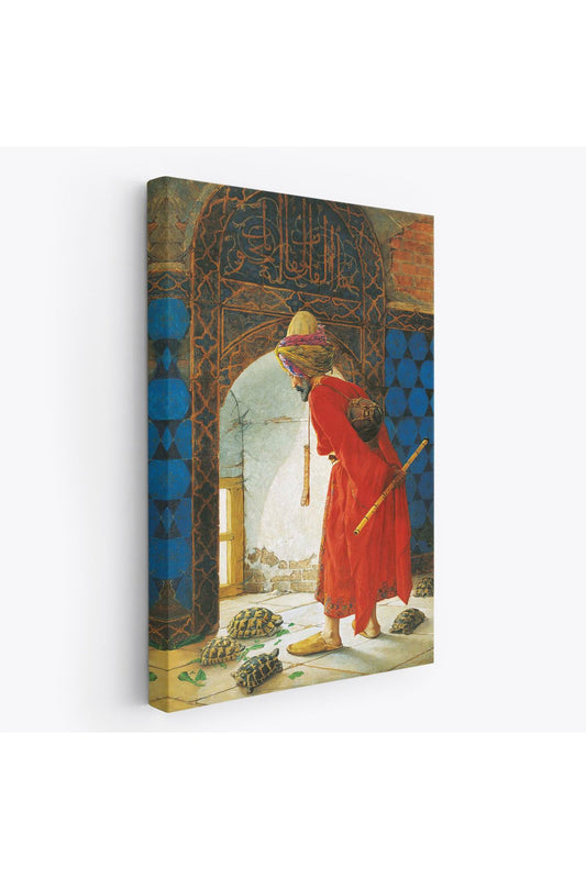 Osman Hamdi Bey'in Kaplunbağa Terbiyecisi İsimli Eseri Kanvas Tablo-5129