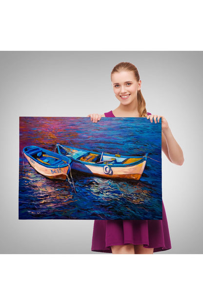 Balıkçı Tekneleri Kanvas Duvar Tablosu-1191