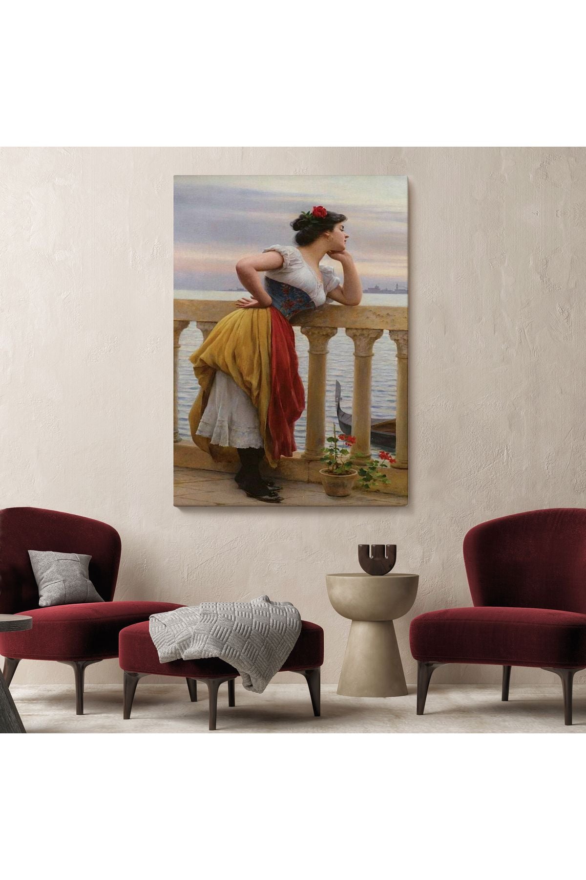 Eugen von Blaas ın Bekleyiş İsimli Eseri Duvar Tablosu-6117