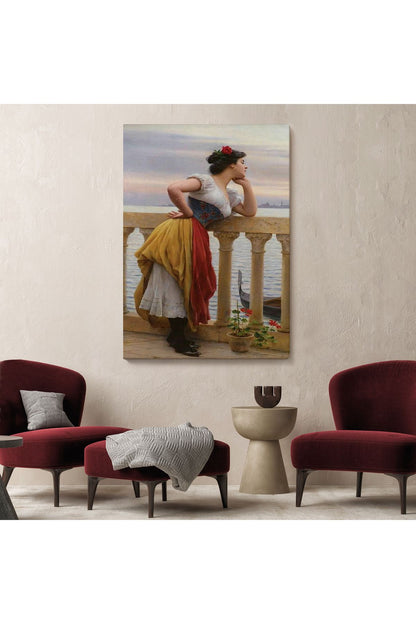 Eugen von Blaas ın Bekleyiş İsimli Eseri Duvar Tablosu-6117