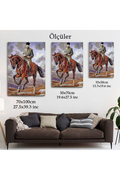 At Üstündeki Mustafa Kemal Atatürk Duvar Tablosu-6462