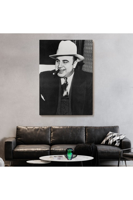 Ünlü Sabıka Fotoğrafı Posteri, Ünlü Mafya Patronu, Al Capone Kanvas Tablo-5292