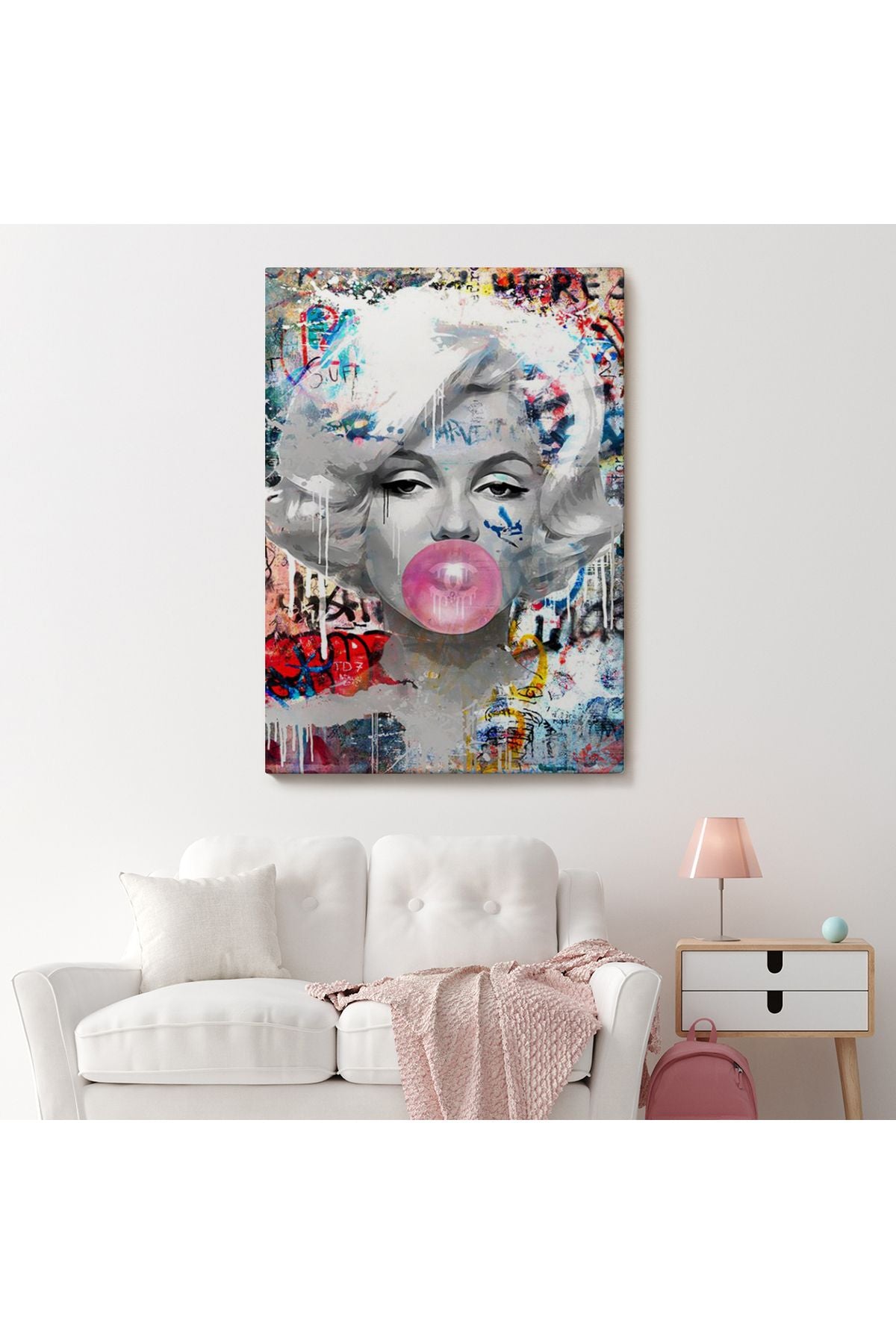 Marilyn Monroe Graffiti Pop Art Duvar Tablosu-6471
