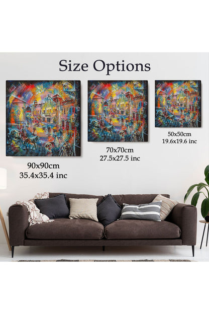 Renkli Şehir Manzarası Kanvas Tablo-5902