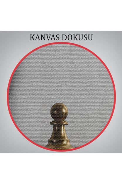 Satranç Gölgesi Taç Kanvas Duvar Sanatı, Yurt ve Ofis Dekoru-5390