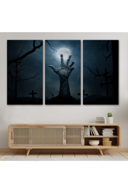 emn seri001 Cadılar Bayramı Mezarlık Diriliş El Duvar Tablosu-5192