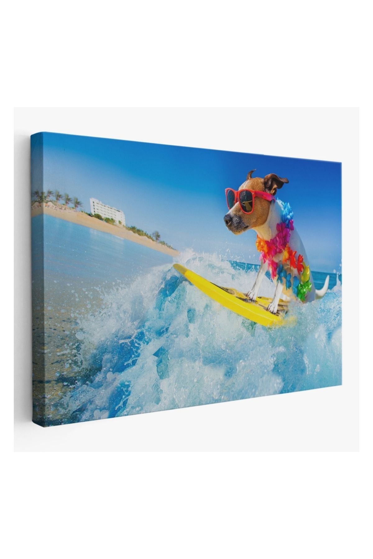 Kanvas Tablo, Duvar Dekoru, Su Kayağı Yapan Köpek, Hayvan Temalı 1155 BUNGKNV