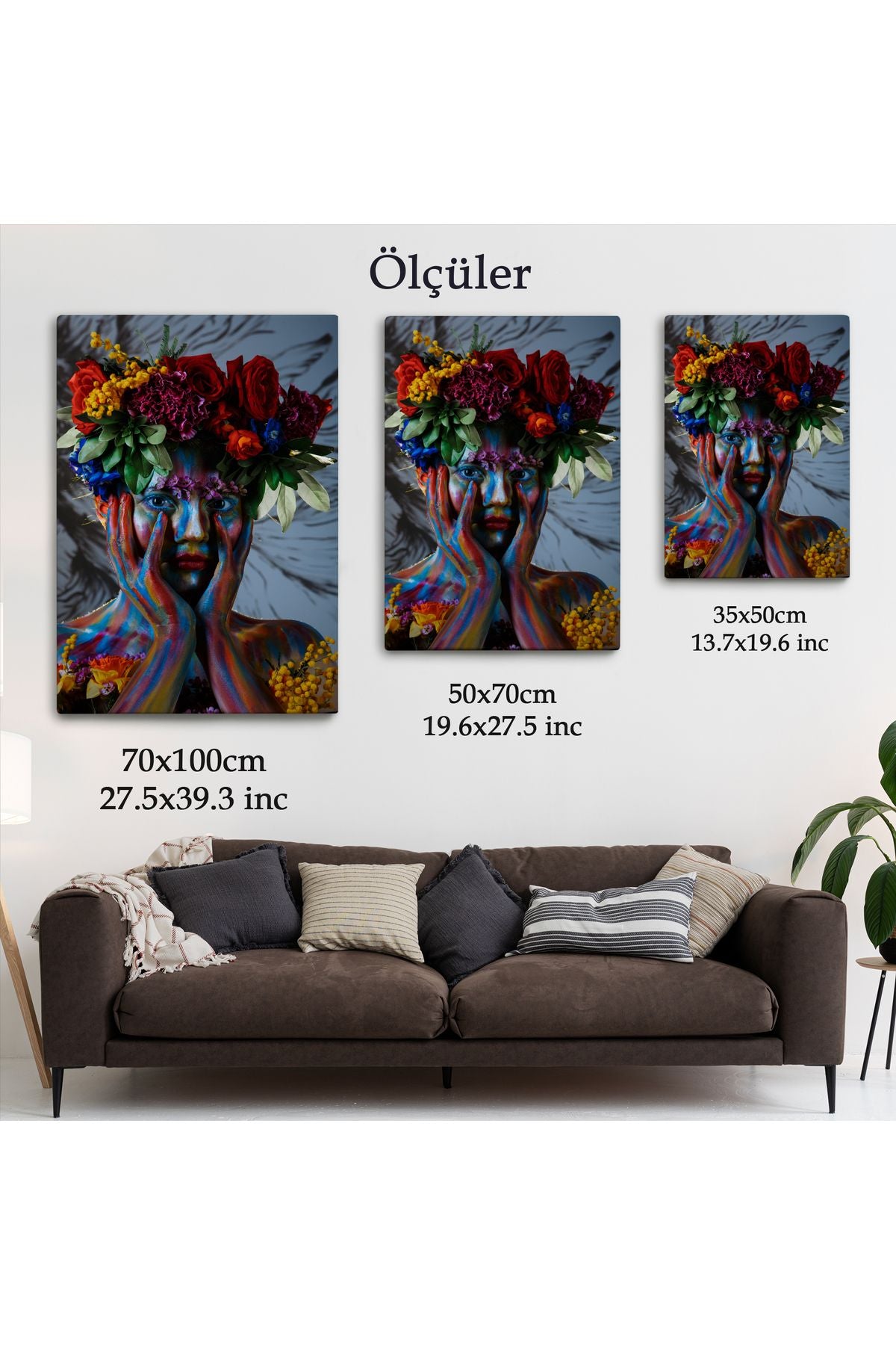 DB HG Çiçek Taçlı Kız Duvar Tablosu-5992