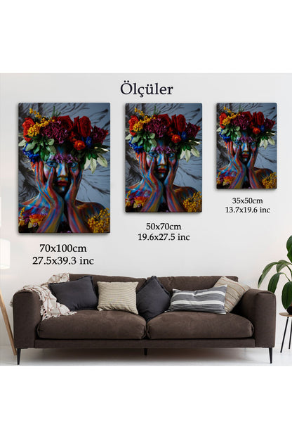 DB HG Çiçek Taçlı Kız Duvar Tablosu-5992