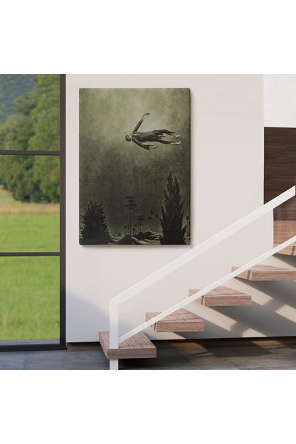 Franz Sedlacek Ağaçlar Üstündeki Hayalet Duvar Tablosu Witches Halloween -6381