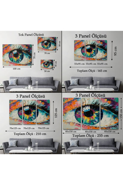 Gözün Kavramsal Soyut Resmi Yağlıboya Görünüm Kanvas Tablo-3655