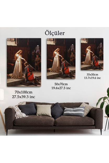 The Accolade - Edmund Blair Leighton Şövalyenin Kraliçeye Sadakat Tablosu-6364