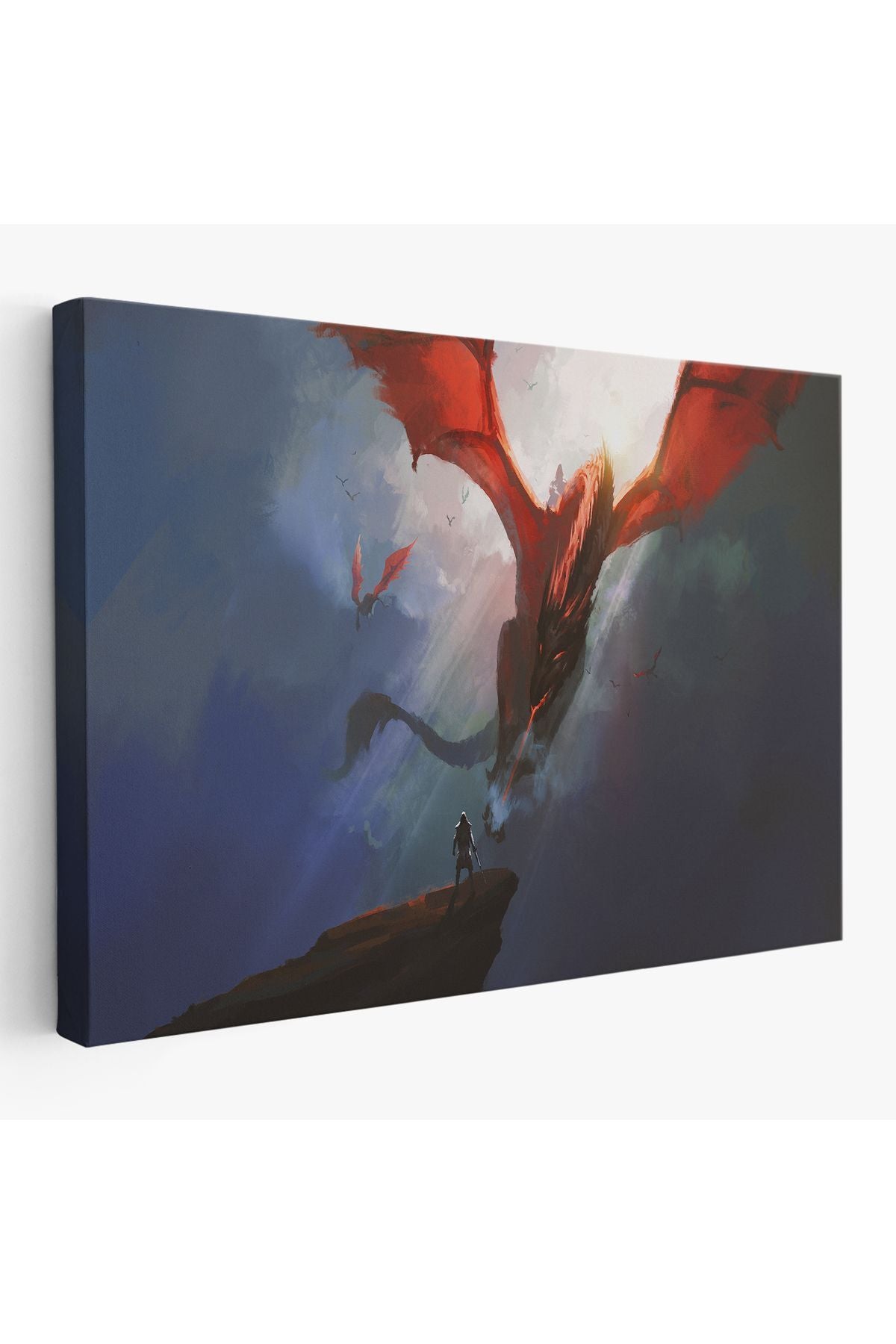 Ejderhanın Kaşındaki Savaşçı Kanvas Tablo-5083