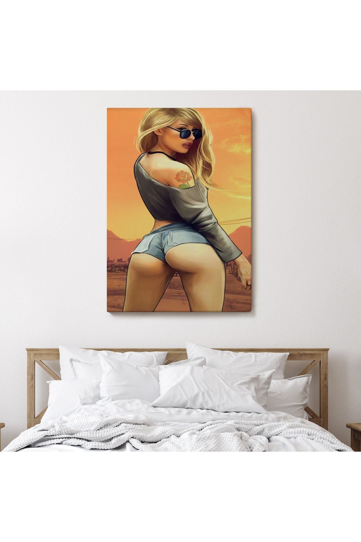 Sarışın Sexi Kadın Duvar Tablosu-6306