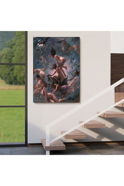 Şabat'a Giden Cadılar, Luis Ricardo Falero Vision de Faust 1878 Vintage Kanvas Tablo-5285