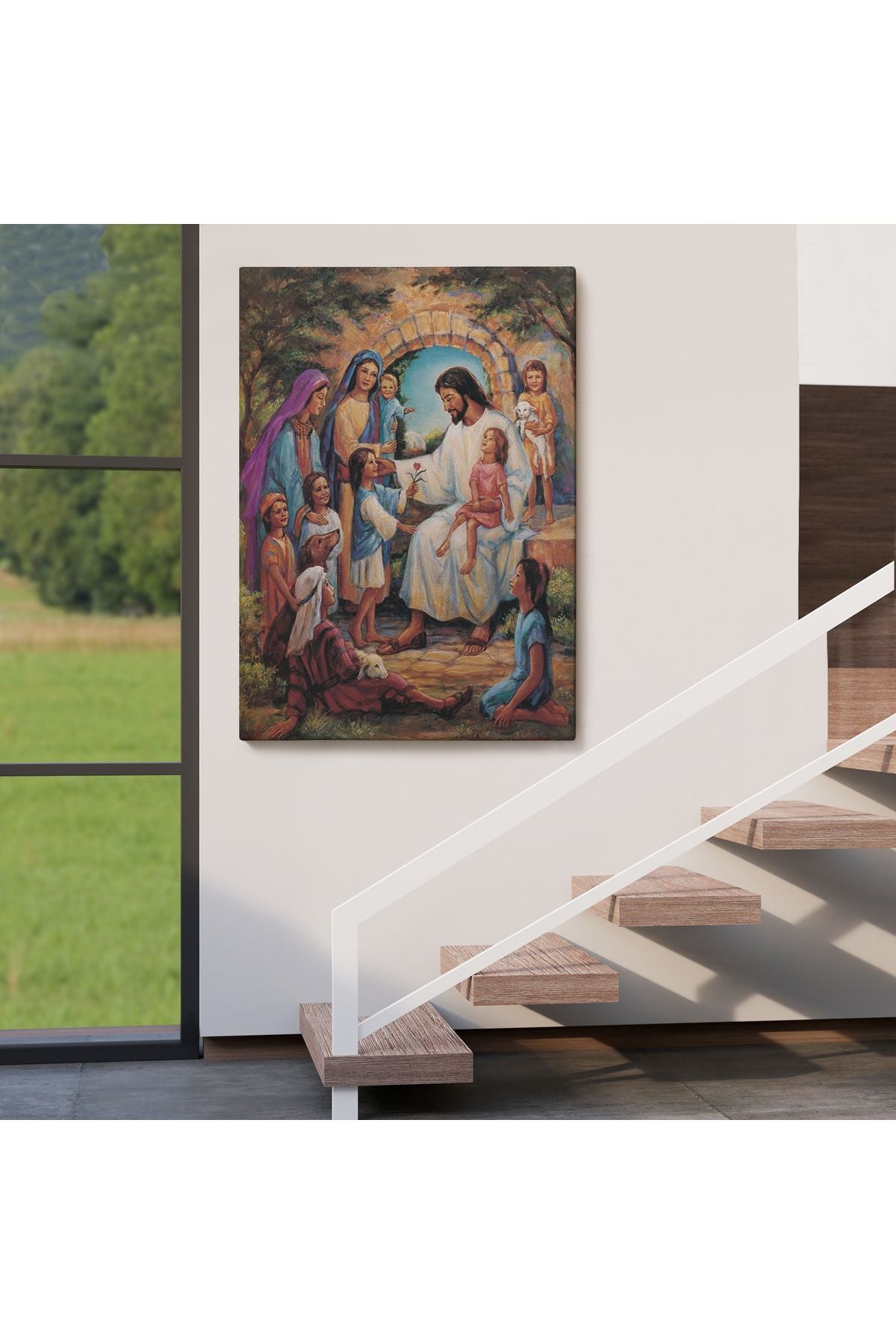 İsa Mesih ve Çocuklar Dekortif Duvar Tablosu-6236
