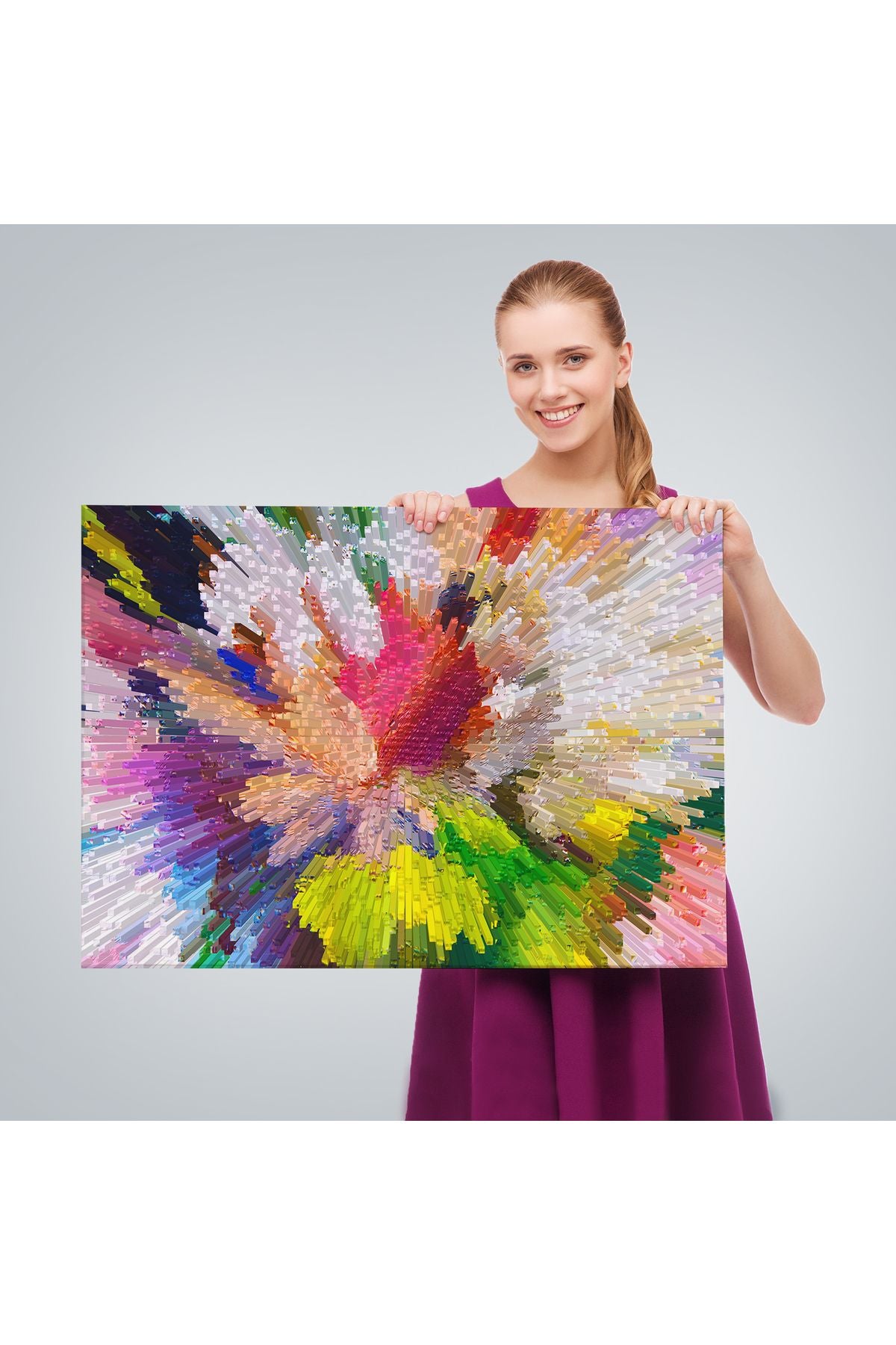 Soyut Sanatsal Yağlıboya Görünüm Dekoratif Kanvas Duvar Tablosu-3565