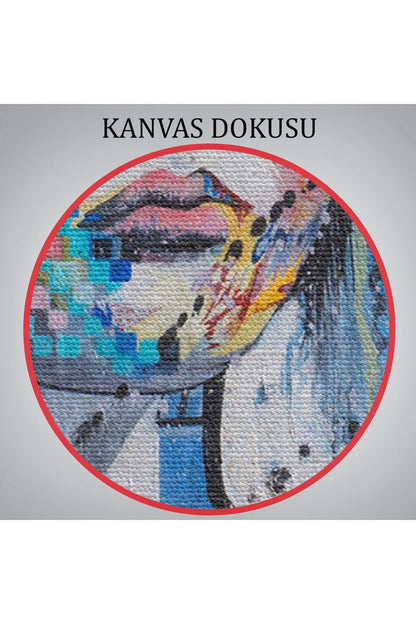 Çağdaş Tarz Kız Portresi Yağlıboya Görünüm Dekoratif Kanvas Duvar Tablosu-5829