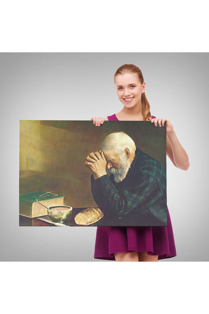 Eric Enstrom Grace Adam Ekmek Üzerinde Dua Ediyor Kanvas Tablo-5393
