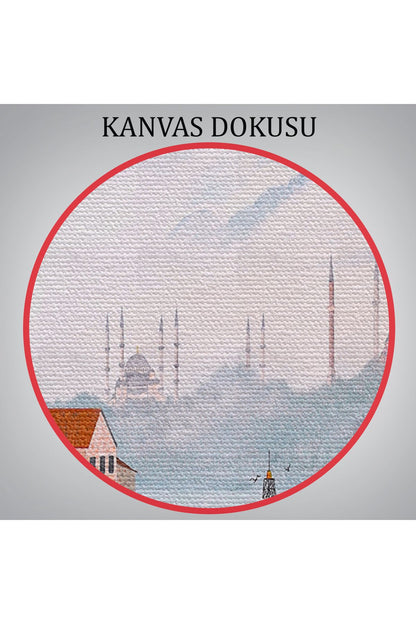 Kız Kulesi Yağlıboya Görünüm Dekoratif Kanvas Tablo-3587