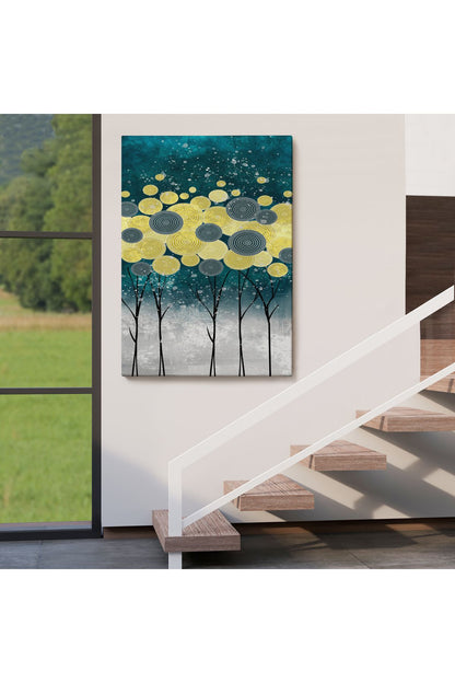 Gece Görünümlü Kanvas Tablo, Altın Renkli Çağdaş Modern Kanvas Tablo-4972