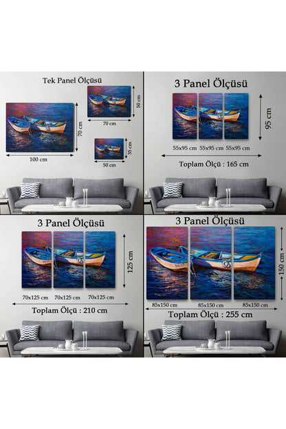 Balıkçı Tekneleri Kanvas Duvar Tablosu-1191