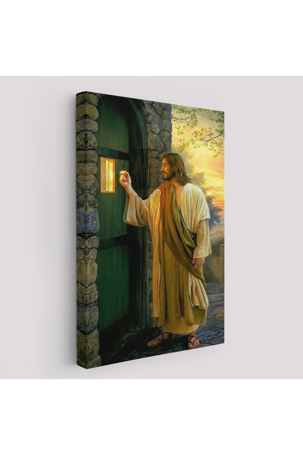 İsa Mesih Kapıyı Çalıyor, Hristiyan Duvar Sanatı, Kilise Hediyesi Kanvas Tablo-5271