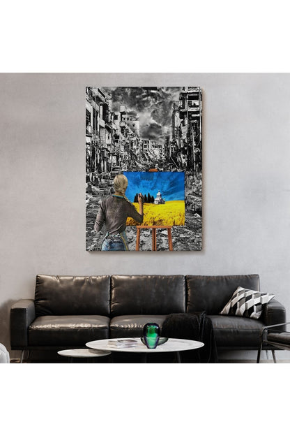 Hayalindeki Ukrayna'yi Çizen Ukraynalı Ressam Tablosu-6295