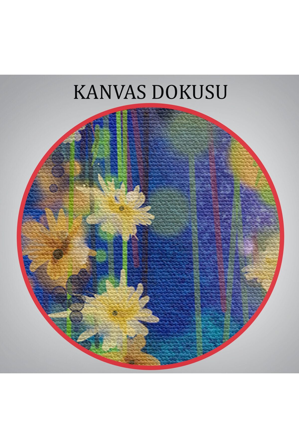 Soyut Çiçekler Suluboya Görünüm Dekoratif Kanvas Duvar Tablosu-5831