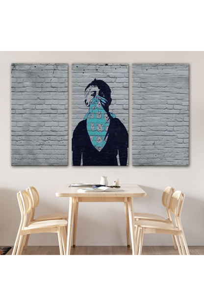 Bansky Anarşist Çocuk Kanvas Tablosu-5025