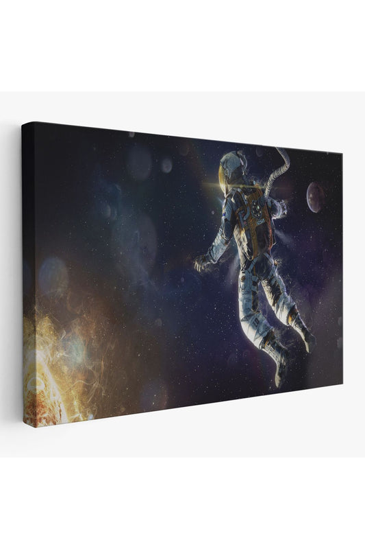 Astronot Duvar SanatıKanvas Tablo, Uzay Posteri, Astronot Uzayda, Gezegen Arka Planı-5381