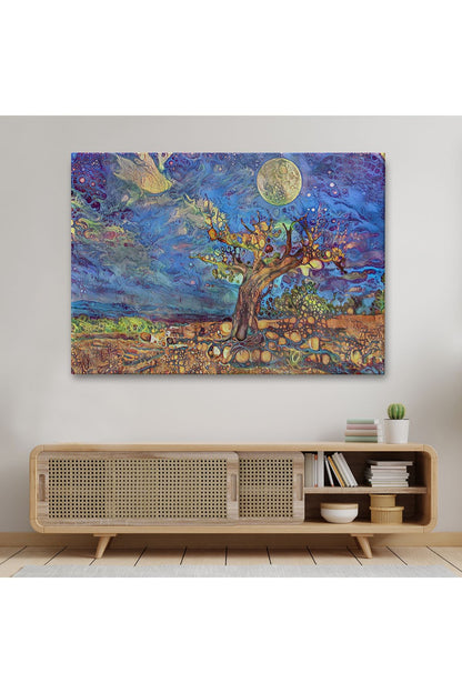 Yaşlı Ağaç ile Sihirli Moderd Manzara Duvar Tablosu-3504