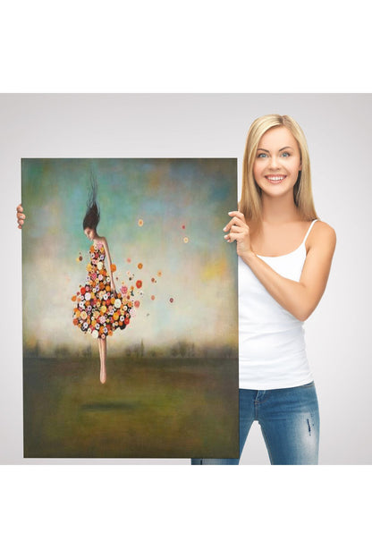YB Yerden Yükselen Çiçek Kıyafetli Kadın Tablosu-6281