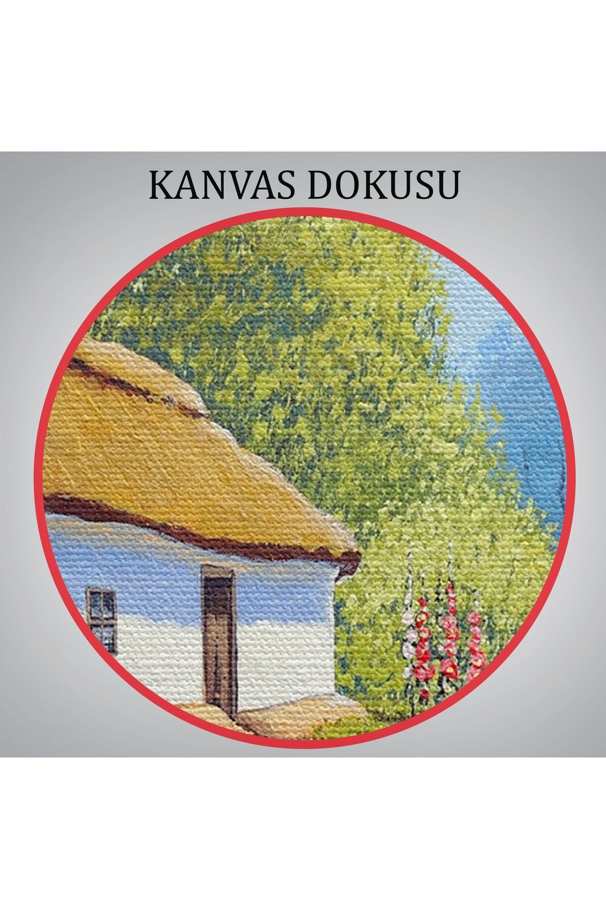 Ukrayna Köy Evi Manzarası Yağlıboya Görünüm Dekoratif Kanvas Duvar Tablosu-3663