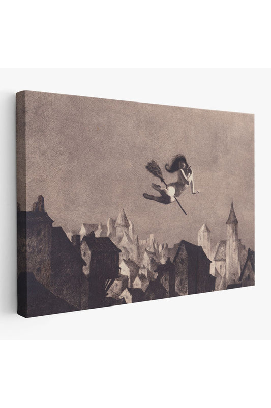 Süpürgedel Uçan Cadı, Dekoratif DuvarTablosu-5191