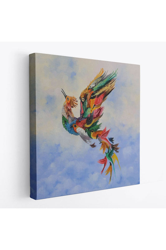 Renkli Simurg Kuşu Anka Kuşu Kanvas Tablo-5326