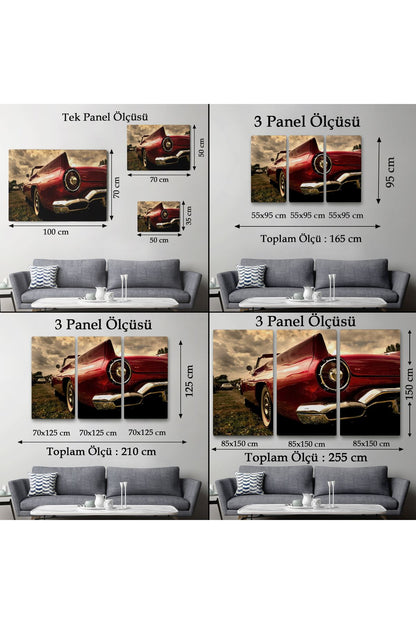 Kırmızı Klasik Araba Tablosu-6597